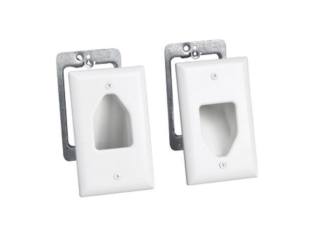 DataComm 50-3331-WH-KIT 1-Gang Recessed Low Voltage Cable Plate Kit