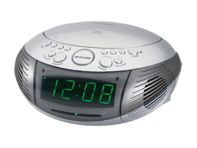 Jensen Am Fm Dual Alarm Clock Radio With Top Loading Cd Player Jcr 332