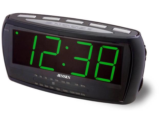 Jensen JCR-208 AM/FM Alarm Clock Radio With Auto Time Set