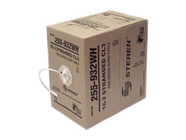 STEREN Model 255-932WH 500 ft 16AWG 2C Speaker Cable, White