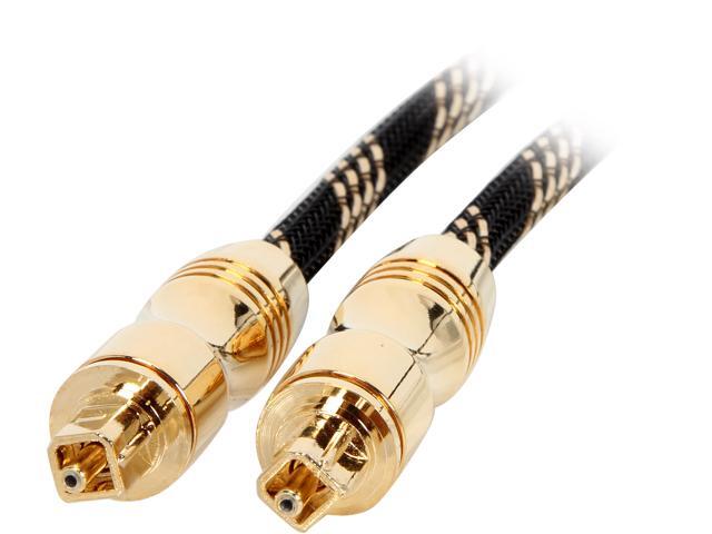 BYTECC Model GPT-3 3 Feet Golden Premium Toslink Digital Optical SPDIF Audio cable w/ Metal Fancy Connector  - OEM