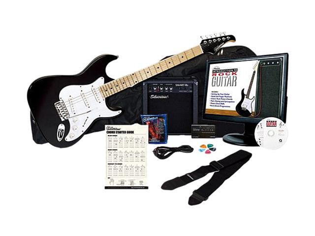 Silvertone SAK SS10 EPB Electric Guitar Package with Instructional Software, Black