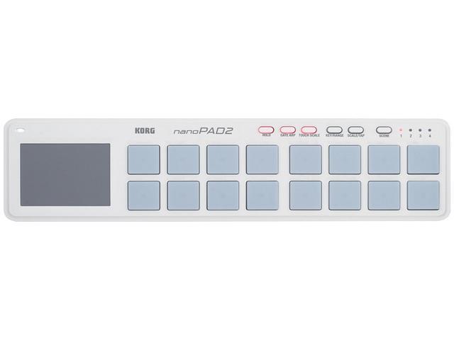 Korg nanoPAD2 Slim Line USB Drum Pad Controller (White)