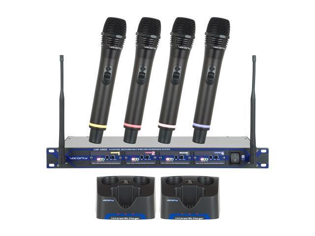 VocoPro UHF-5805 4-Channel Rechargeable Wireless Microphone System