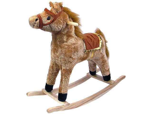 Happy Trails Horse Plush Rocking Horse - Wooden Rocker