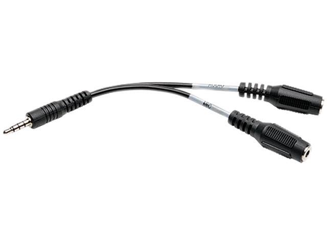 Tripp Lite P318-06N-MFF 6" (x2) 3.5mm 3-Position Female to 3.5mm 4-Position Male Audio Splitter Adapter