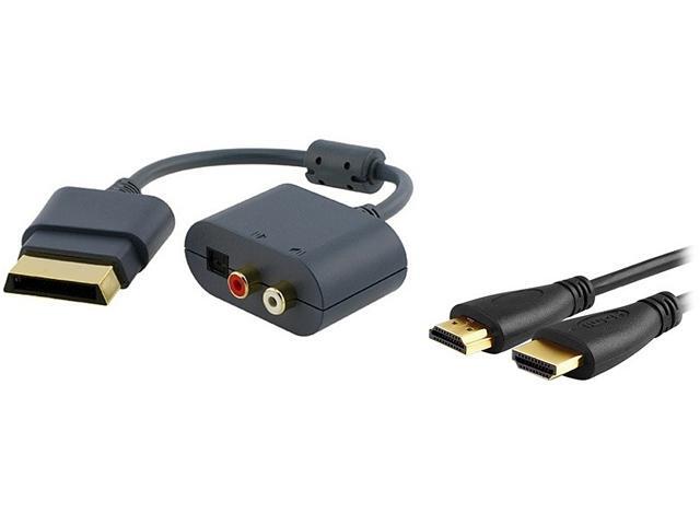 Insten 1926554 3 ft. For Microsoft Xbox 360 Slim HDTV 1080p HD Optical RCA Audio Adapter + Hdmi Cable 3 ft.