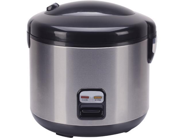 Sunpentown SC-1813SS Black/Stainless Steel 10-cups Rice Cooker with Stainless Body