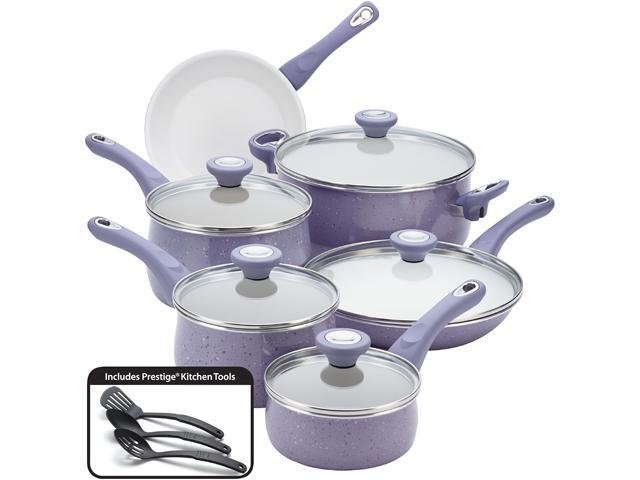 Farberware  16013  New Traditions Speckled Aluminum Nonstick 14-Piece Cookware Set, Lavender