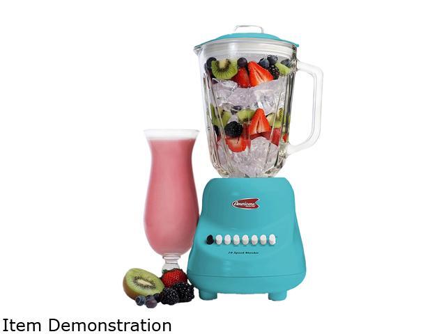 Maxi-Matic EBL-2000GBL Blue 48 Oz. Jar Size 10-Speed Blender with 48Oz. Glass Jar 10 speeds