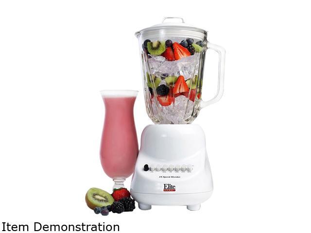 Maxi-Matic EBL-2000GW White 48 Oz. Jar Size 10-Speed Blender with 48Oz. Glass Jar 10 speeds