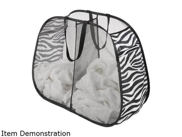 Whitmor 6085-4103 Pop Fold Double Hamper Zebra