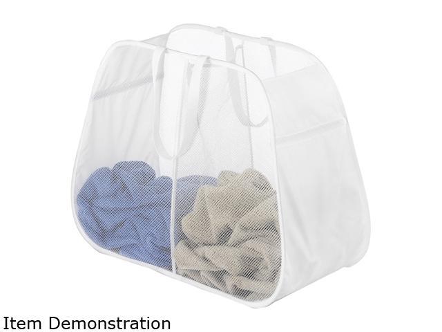 Whitmor  6233-4103-WHT  Pop Fold Double Hamper White