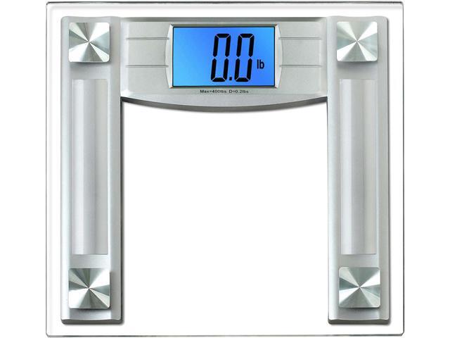 BalanceFrom BFHA-B400ST High Accuracy Digital Bathroom Scale with 4.3" Extra Large Cool Blue Backlight Display and "Smart ...