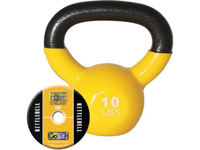 GoFit GF-KBELL10 Kettelbell & Iron Core Training DVD (10 Lbs; Yellow)