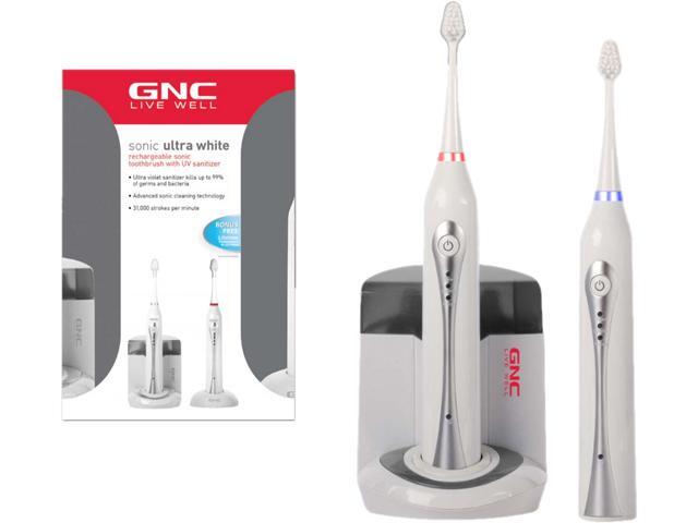 GNC GO-9450 Rechargeable UV Sonic Toothbrush Twin Pack White