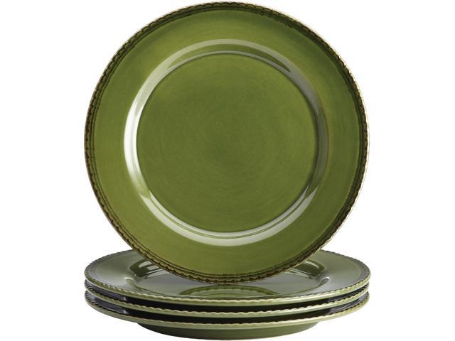 Bonjour Dinnerware Sierra Pine 4-Piece Stoneware Dinner Plate Set, Forest