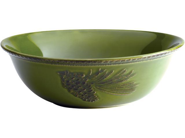 Bonjour Dinnerware Sierra Pine Stoneware 10-Inch Round Serving Bowl, Forest