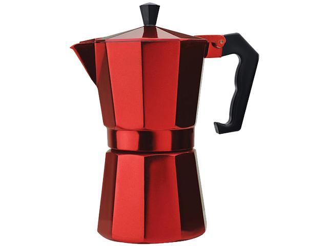 Primula PERE-3306 Aluminum 6 Cup Stovetop Espresso Maker - Red Red