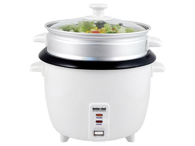 Better Chef IM-411ST White 1.8L Non-Stick Rice Cooker Steamer