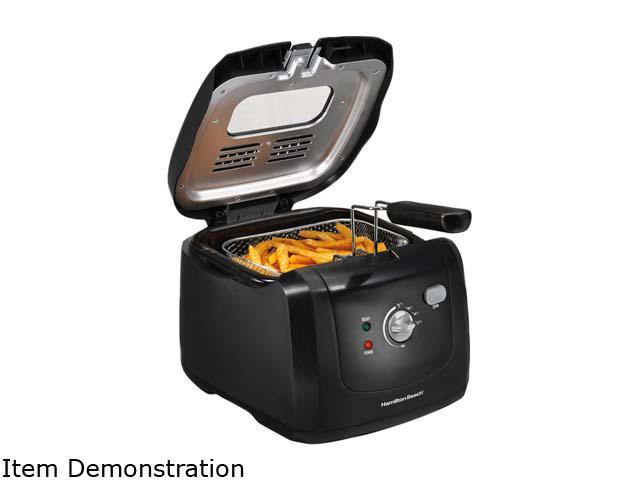 Hamilton Beach - 8-Cup Immersion Heater Deep Fryer - Black
