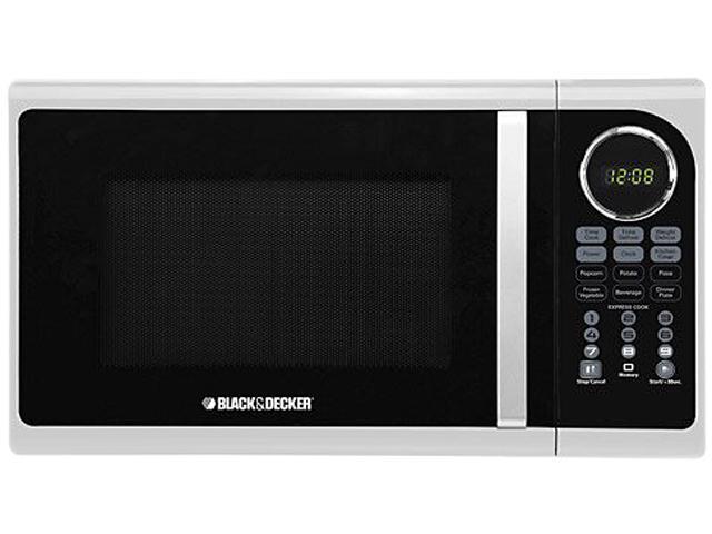 Black & Decker 900 Watts 0 .9 Cu. Ft. Microwave 900W White EM925ACP-P2B Black