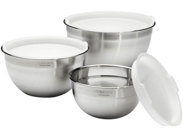 Cuisinart CTG-00-SMB Stainless Steel Mixing Bowls with Lids, Set of 3