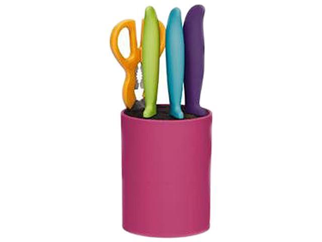 Lifetime Brands 5104226 Farberware 5 Piece Block Knife Set Pink