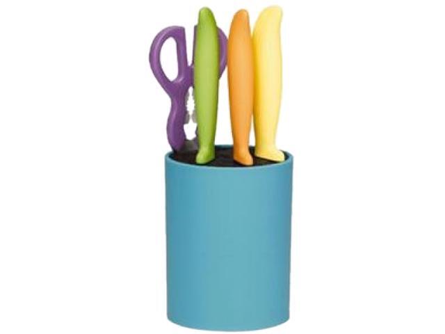 Lifetime Brands 5104227 Farberware 5 Piece Block Knife Set Blue