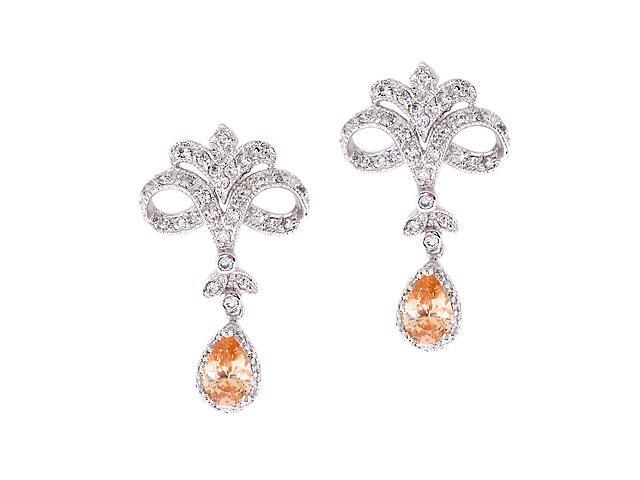 Vintage chandelier earrings Earrings C.Z. Citrine S/S Diamond diamond Chandelier vintage Vintage chandelier earrings Earrings C.Z. Citrine S/S Diamond diamond Chandelier vintage