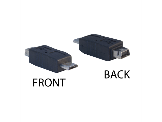 2Pcs USB 2.0 Mini-A 5-Pin Female to Micro-B