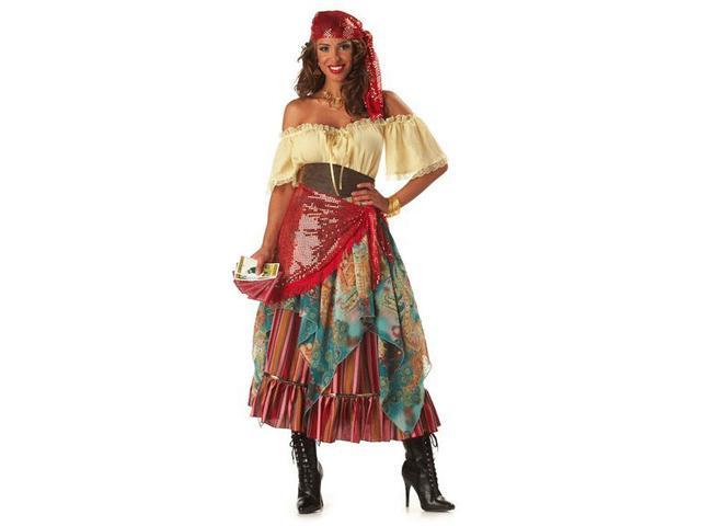 Elite Deluxe Gypsy Fortune Teller Fancy Dress Party Women Adult Costume