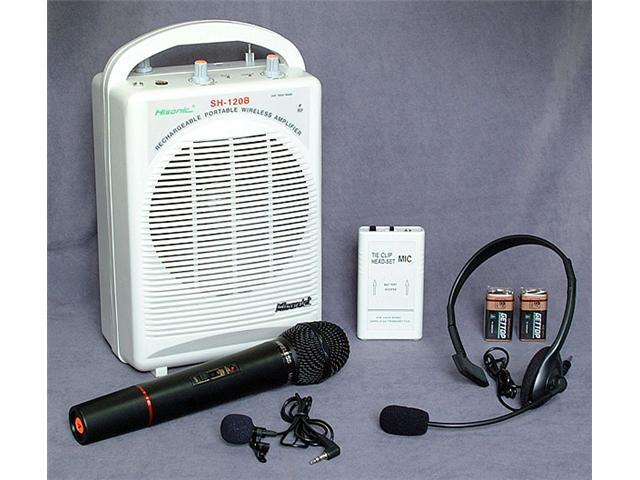 Hisonic HS120B Portable PA System With Wireless Microphones, White ...