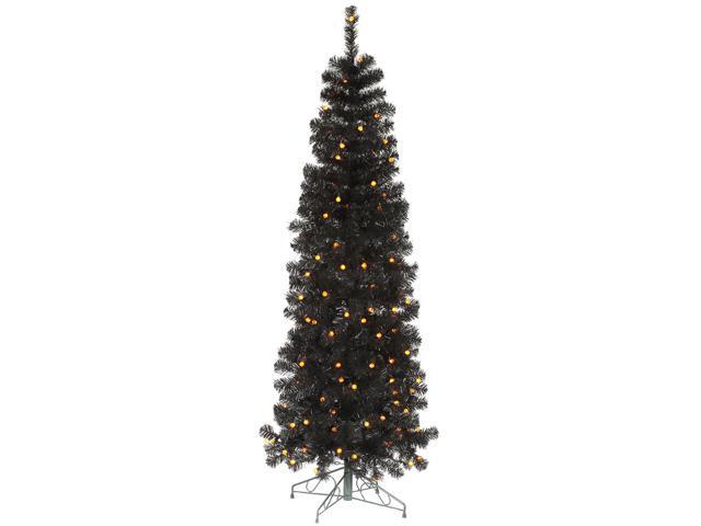 6 5 pre lit pencil black artificial christmas tree 6 5 pre lit pencil black artificial christmas tree