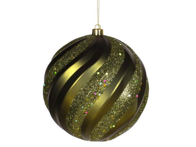 olive green glitter swirl shatterproof christmas ball olive green glitter swirl shatterproof christmas ball