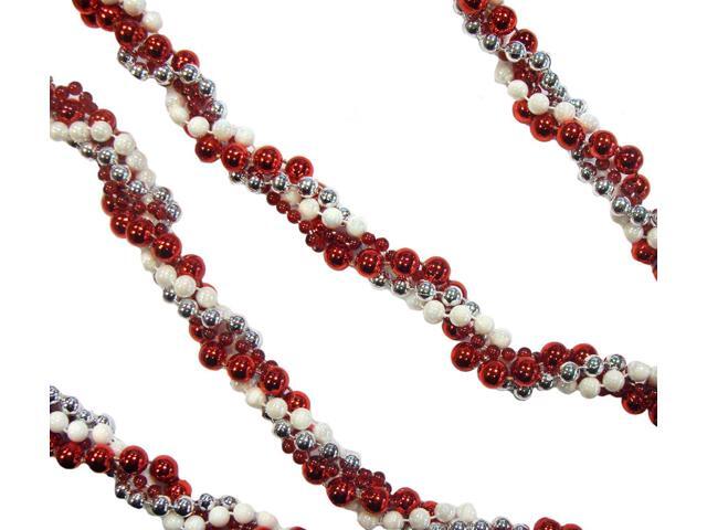 8 shiny metallic red white and silver twisted bead 8 shiny metallic red white and silver twisted bead