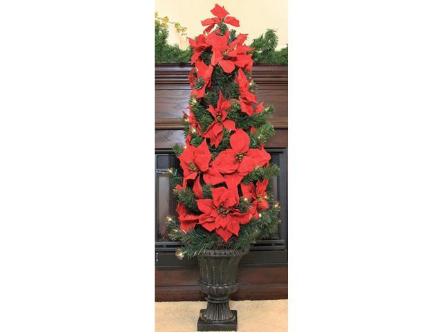 46 quot pre lit red artificial poinsettia potted christmas 46 quot pre lit red artificial poinsettia potted christmas