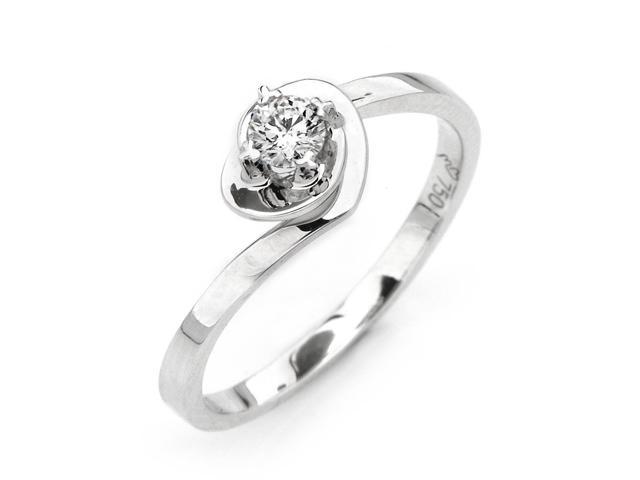 18k White Gold Solitaire 4 Prong Diamond Promise Ring 0 14ct G H Color Vs2 Si1 Clarity