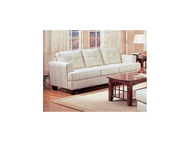 samuel collection cream leather sofa by coaster furniture