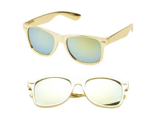MLC Eyewear Wayfarer Fashion Sunglasses in Gold Frame Gold ...