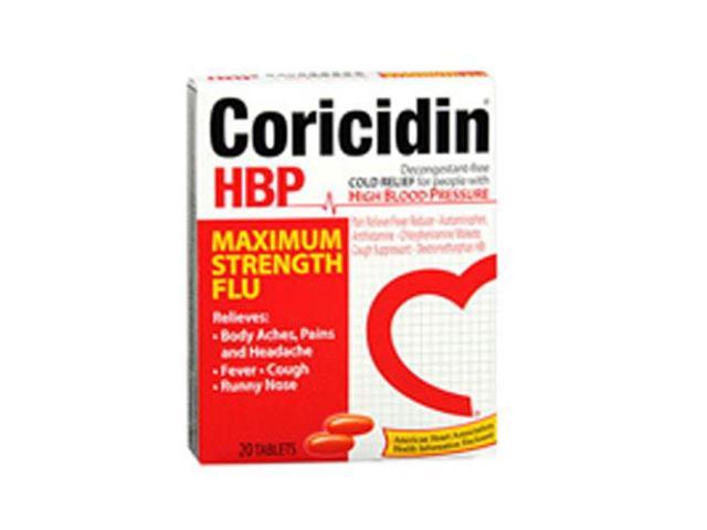 Coricidin Hbp Tablets Maximum Strength Flu 20 Ct 0671