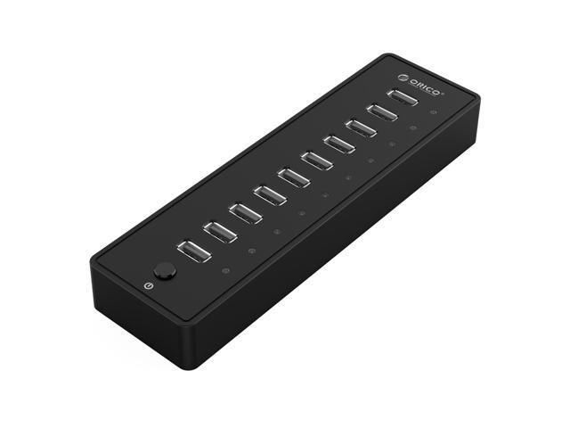 orico portable 10 port high speed usb 2 0 hub 30w 12v 2 5a power adapter and leds 3 3ft usb orico portable 10 port high speed usb 2 0 hub 30w 12v 2 5a power adapter and leds 3 3ft usb