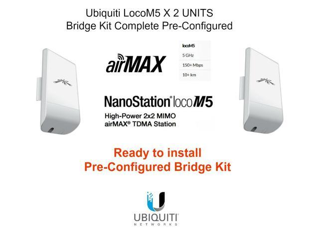 Ubiquiti LocoM5 X 2 Units Nanostation Loco M5 Bridge Kit Complete Pre