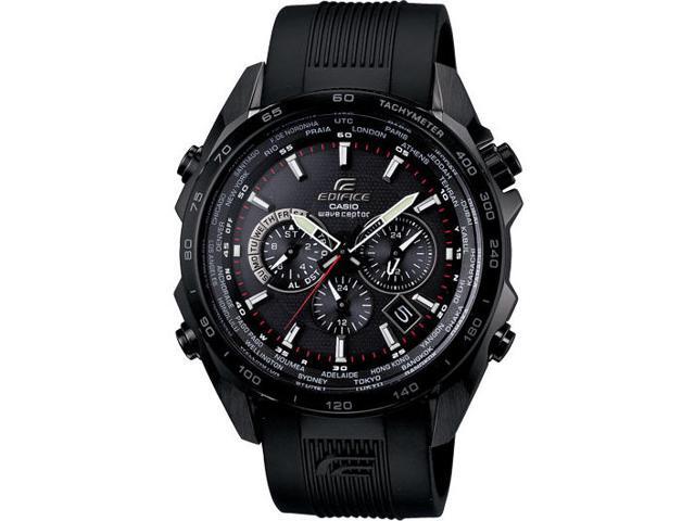 casio edifice chronograph black rubber strap