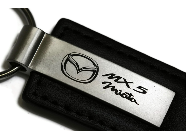 Mazda Miata MX5 Black Leather Key Fob Authentic Logo Key