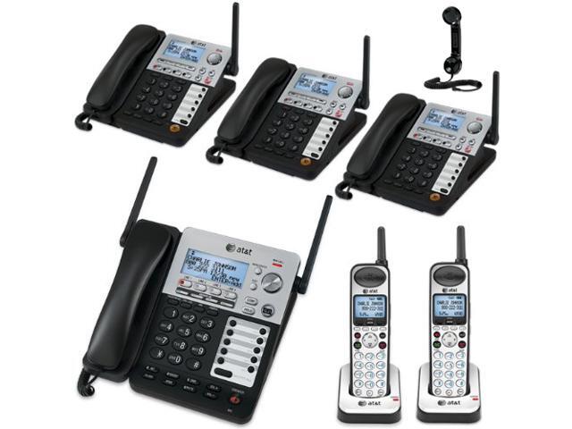 Cordless Business Telephone Systems AT&T SynJ 4-Line Corded/Cordless Business Phone System with 4 Cordless