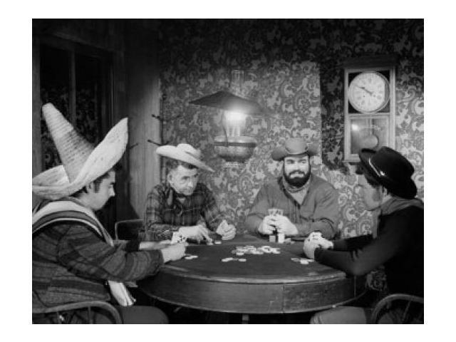 Playing poker in a casino