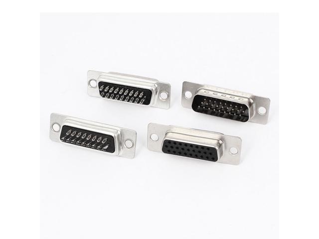 Unique Bargains 4Pcs DB26 DB 26 Male Female Plug 26 Pin Connector VGA