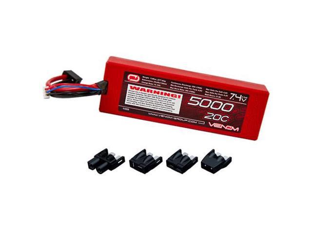 Venom 20C 2S 5000mAh 7.4 Hard Case LiPO Battery with Universal Plug 