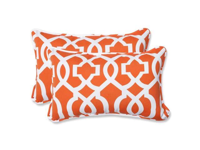 Outdoor New Geo Orange Rectangular Throw Pillow (Set of 2) - Newegg.com